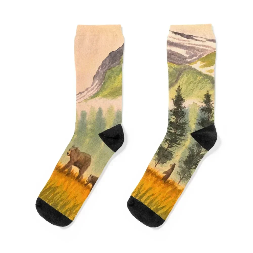

Bears On The Move - Hey Wait For Me! Socks christmas gifts Run aesthetic Running Men's Socks Women's