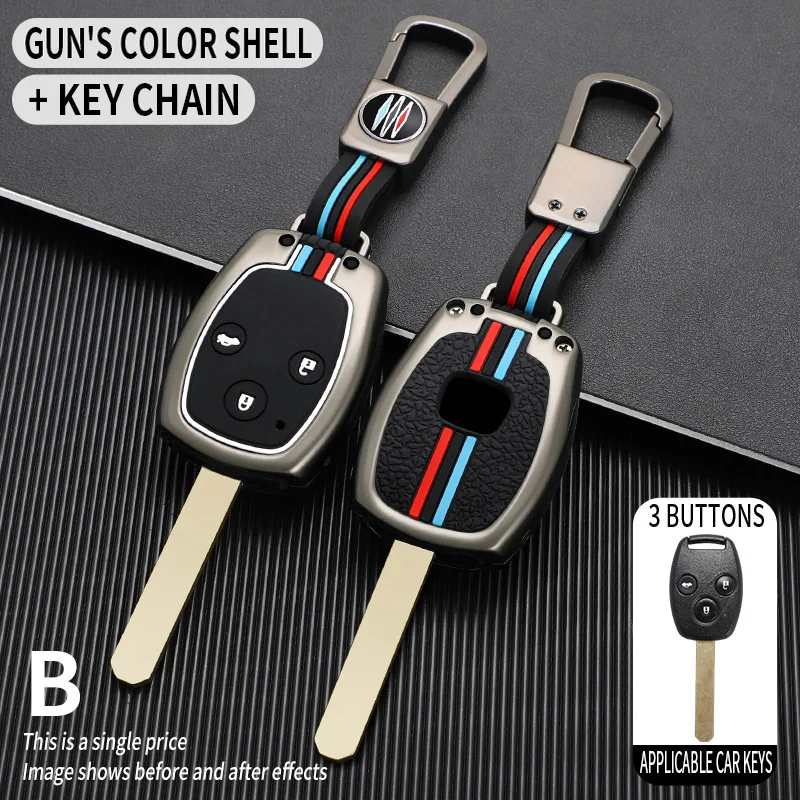 Zinc Alloy Metal Car Key Case Cover Shell for 2008 2009 2010 2011 Honda CR-V Accord Civic CRV CRZ FIT Pilot Insight 2/3 Bottons