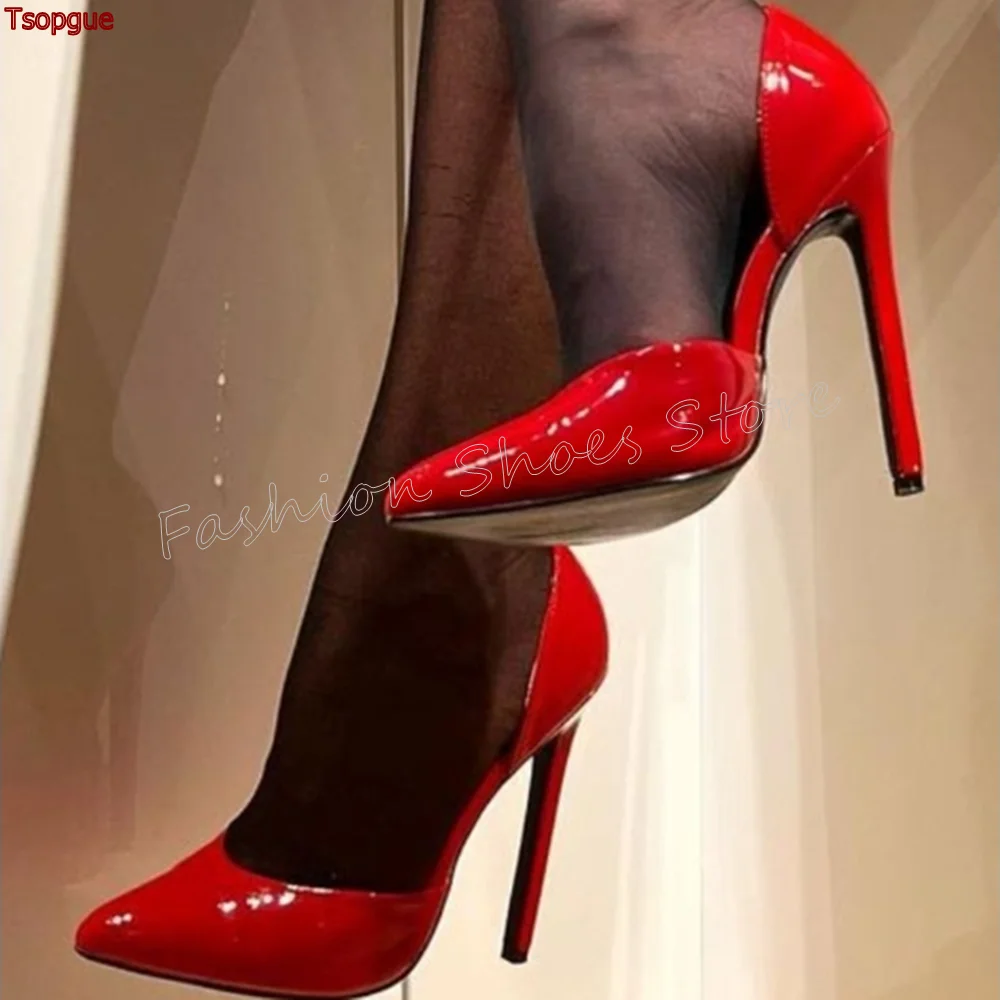 

Red Pointed Toe Patent leather Pumps Stilettos High Heels High Heel Shoes for Women Fashion Heels 2024 New Zapatos Para Mujere