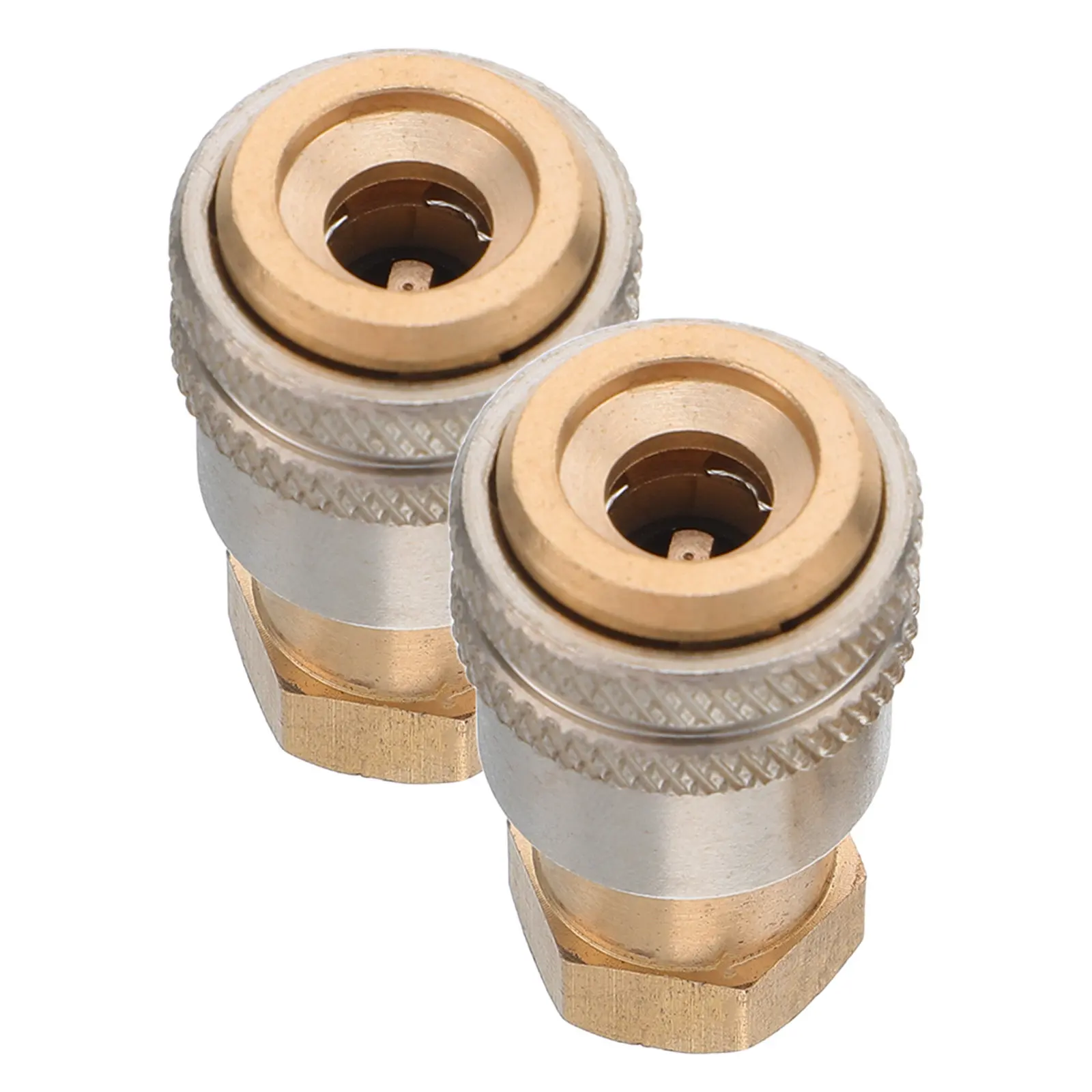 2Pcs Self-Locking Tire Inflator Nozzle Clip Brass Quick Air Chuck for Valves Locking Air Chuck Tire Inflator Adapter