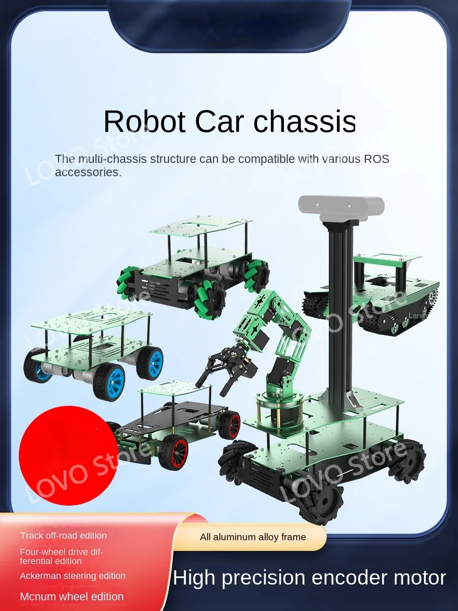 Car Chassis Four-Wheel Drive Differential Speed Mecanum Wheel Omnidirectional Track Electric Unmanned