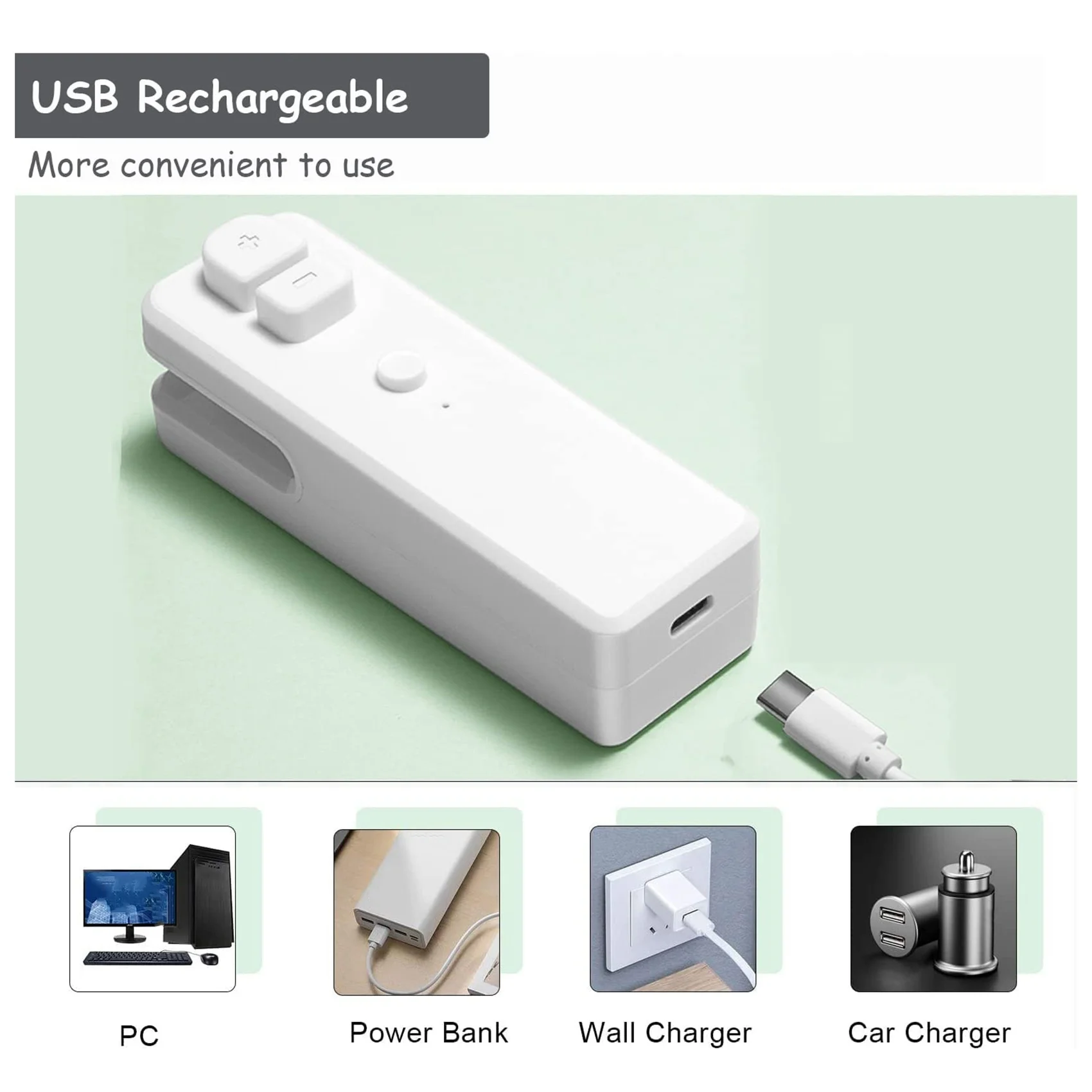 ชาร์จ USB เครื่องซีลขนาดเล็กในครัวเรือนขนมขบเคี้ยวถุงบรรจุภัณฑ์พลาสติกความร้อนเครื่องซีลเครื่องซีลขนาดเล็กสีชมพู