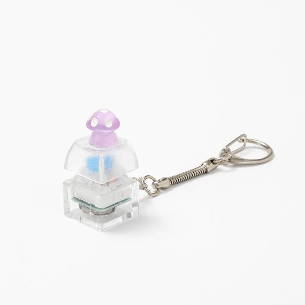 Press Light Clicker Fidget Keychain Translucent Clear Clicking Duck Keychain Compact Cartoon Animals Clicking Pressure Relief