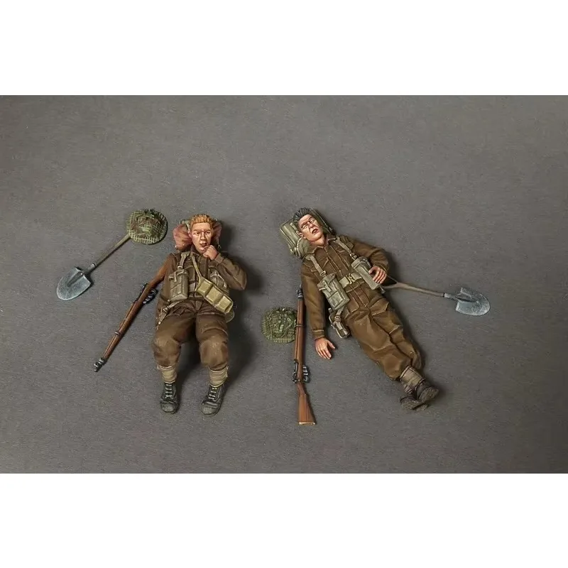 1/35 Schaal Mannelijke Soldaat Figuur Militair Thema (Zes Mensen) Hars Model Ongemonteerd & Ongeverfd Kit Zelf-erectiende Schilderij DIY