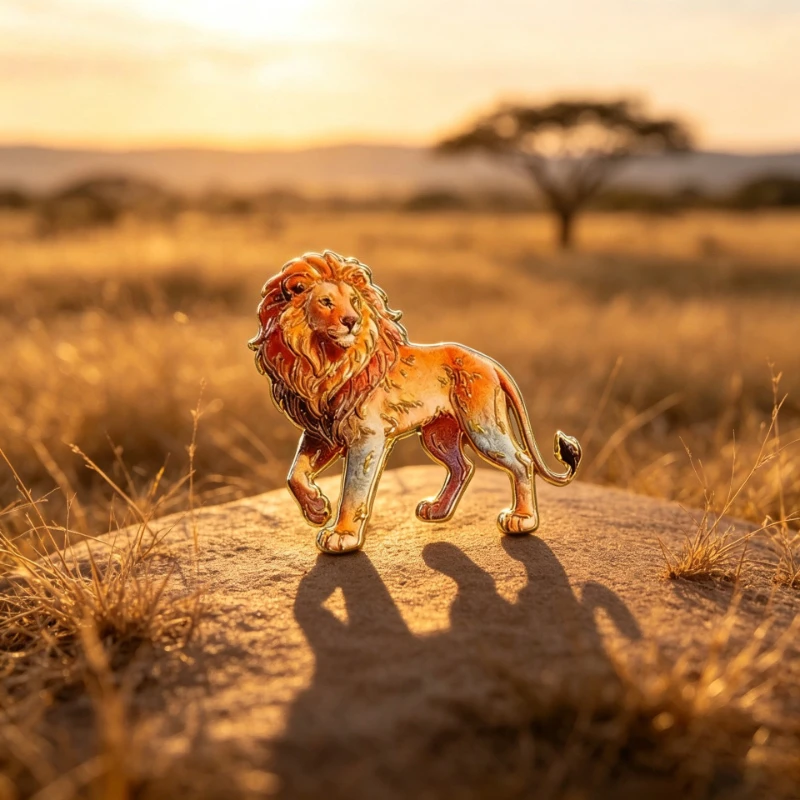 Vintage Retro Simulated Prairie Lion Brooch Wild Lion Image Badge Metal Accessory Party Gift DIY Clothing Bags Hat Scarf T-shirt