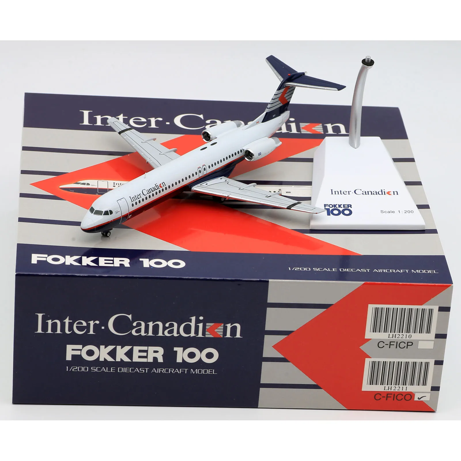 

LH2211 Alloy Collectible Plane Gift JC Wings 1:200 Inter Canadian Fokker 100 Diecast Aircraft Jet Model C-FICO With Stand