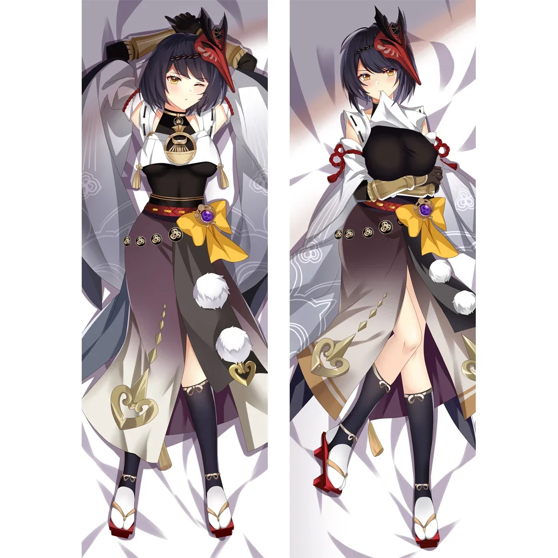 

2WAY Game Genshin Impact Sara Kujyo Pillow Case Dakimakura Peachskin Otaku 2-Side Hugging Body Throw Cushion Pillow Cover Case