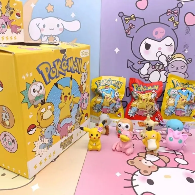 32-個ポケモンピカチュウミステリー消しゴムブラインドバッグサプライズコレクタブル消しゴムかわいい漫画文具子供用賞品