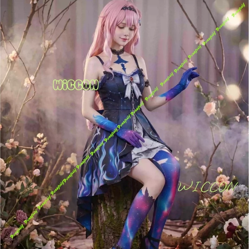 

Wuthering Waves Denia Second Form Cosplay Costume Set Gradient Cloak With Frilled Cuffs Embroidered Anime Game Outfit