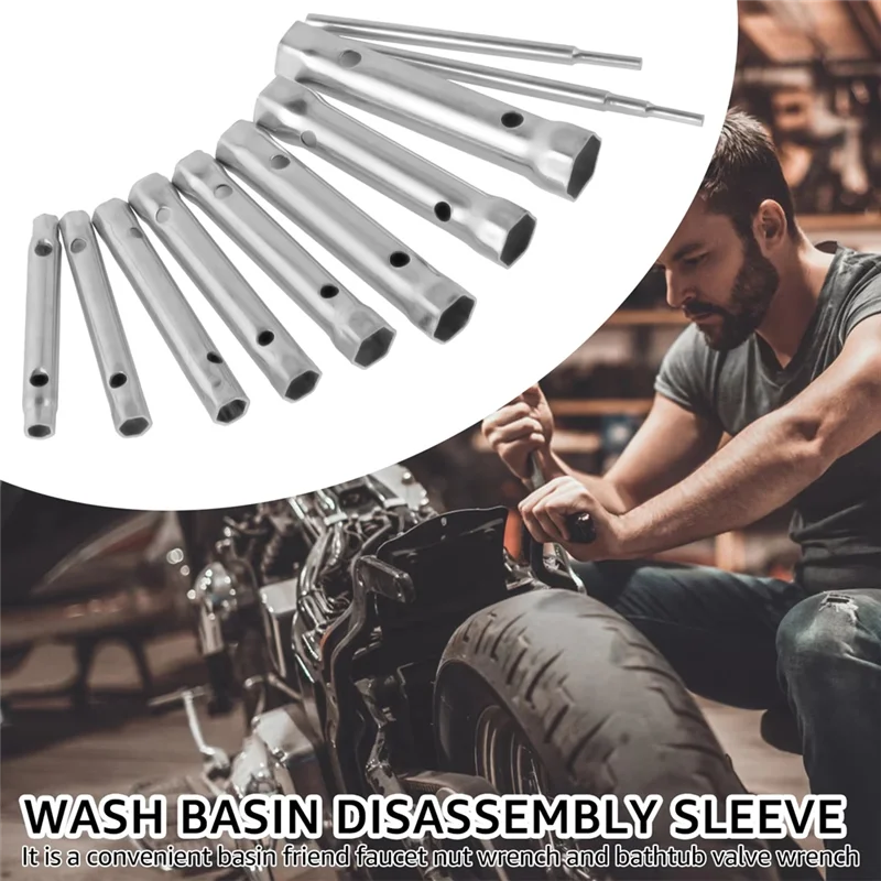 

AT02-Plug Tube Hollow Socket Wrench Double Ended Wrench Tap Installation Wrench Automotive Plumb Repair Wrench Tools