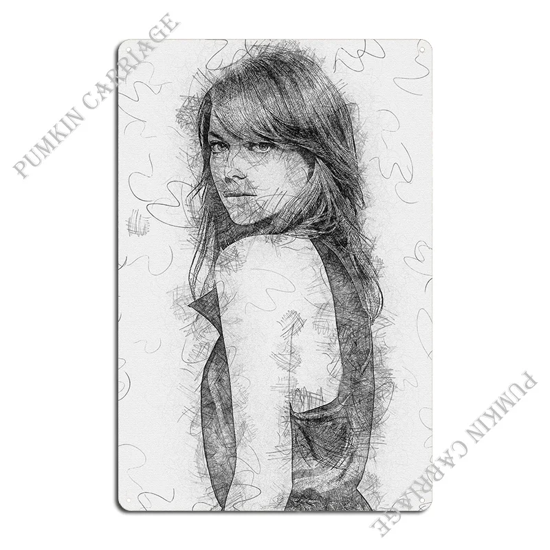 إيما ستون لوحة معدنية ملصق ريترو اللوحة سينما جدار الكهف إنشاء ملصق تسجيل القصدير