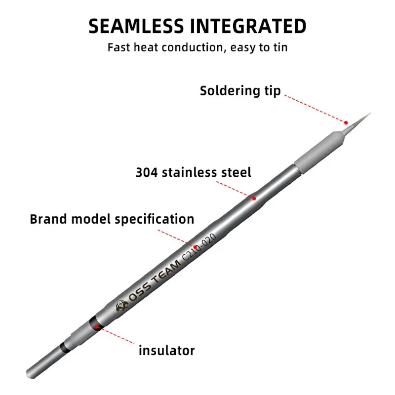 Heating Core Straight Pointed Curved Blade C210 Soldering Iron Tips Welding Iron Head for Tips C210 Handle