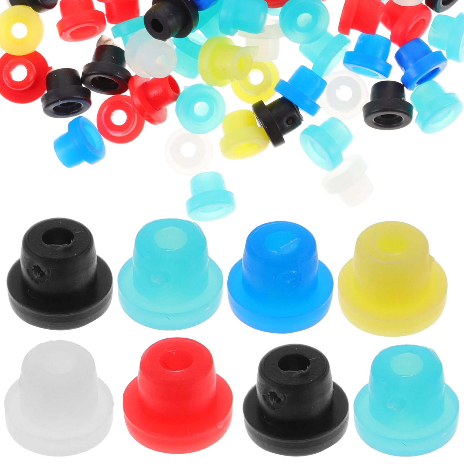 100 قطعة من حلقات الدبوس من السيليكون لإبر آلة الوشم وأداء مستقر واستبدال وسادة إبرة