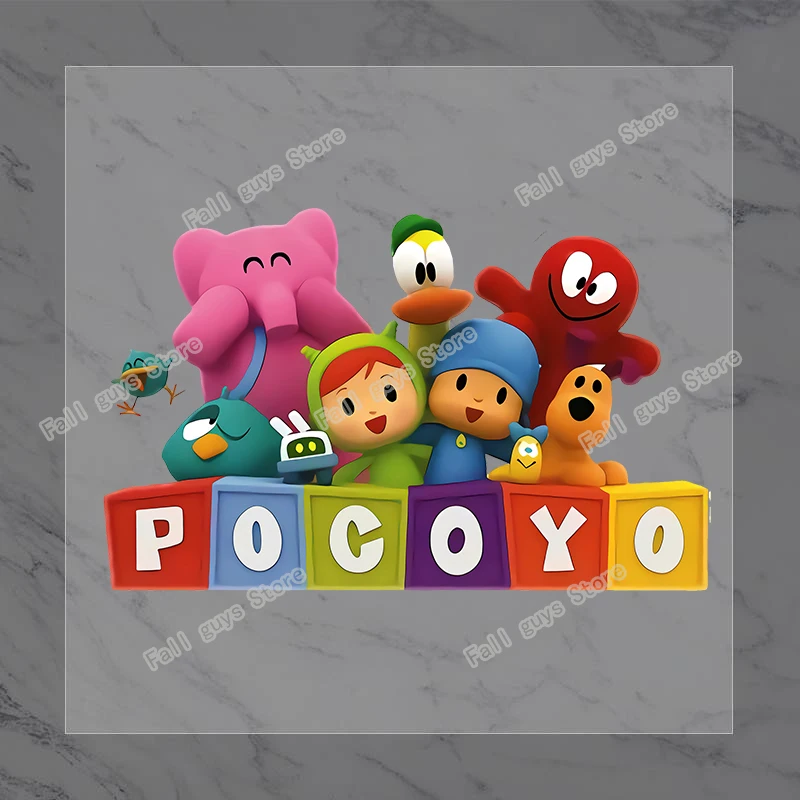 Pocoyo Wärmeübertragungsaufkleber Niedliches Elly Pato Shirt DIY Dekoration Applikation Cartoon Bügelaufkleber Lustiges Geburtstagsgeschenk – Detail 9