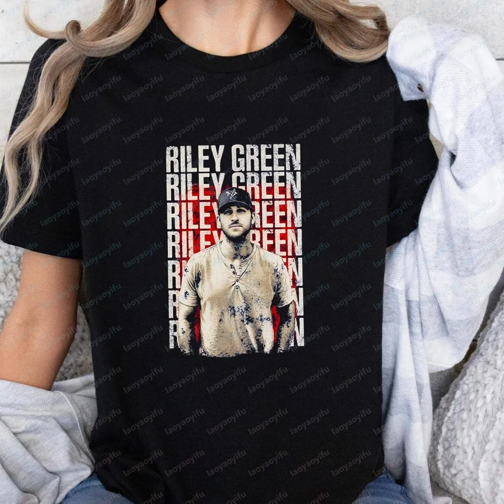 Riley Green Printed T-shirt - A Casual Trendy Short-sleeved Shirt Suitable for Both Men and Women, A Comfortable T-shirt