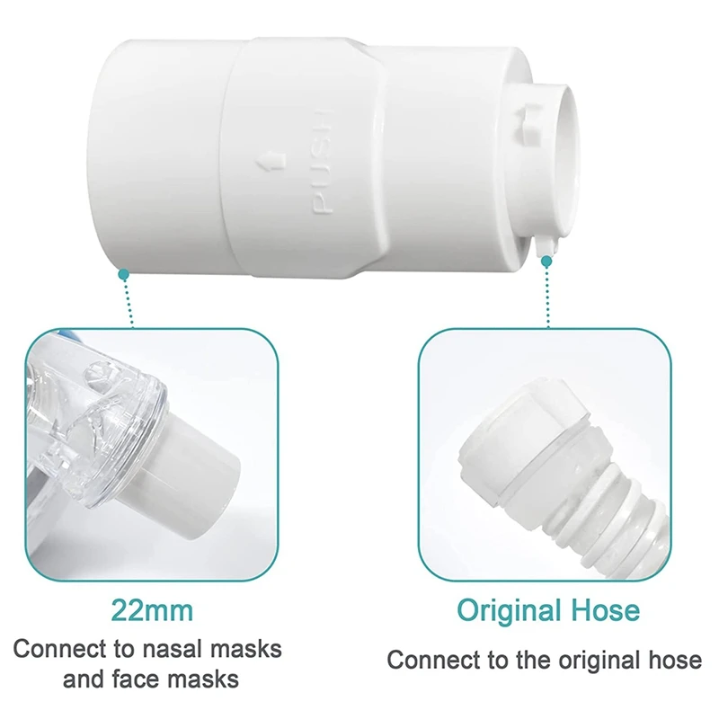 2 Piece Hose Connector Connect Airmini Hose To Any 22 Mm Nasal Mask Or Full Face Mask Model White For Airmini Pro Hose Connector