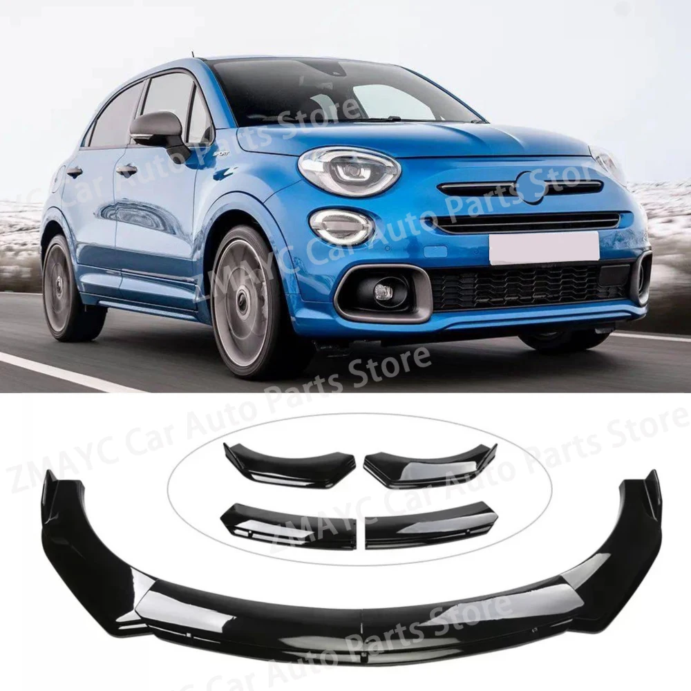 Labio de parachoques delantero Universal para coche, Kit de carrocería de espolones de labio de barbilla Abarth, difusor divisor de alerón, protector ABS, 4 Uds.