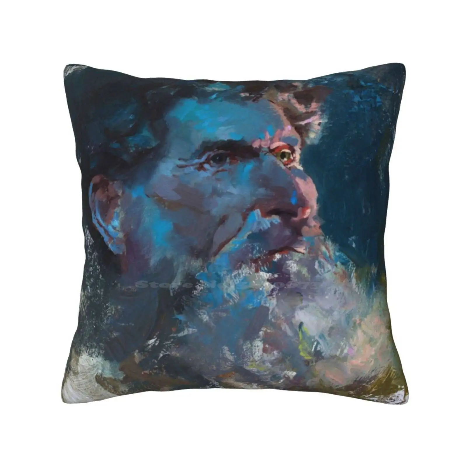 Yarom In Dual Lighting Pillowslip Pillowcase Male Portrait Old Man Lighting Blue