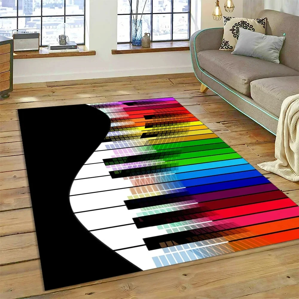 

3D Piano Key Music Instrument Cartoon Carpet Rug for Home Living Room Bedroom Sofa Doormat Decor,kid Area Rug Non-slip Floor Mat