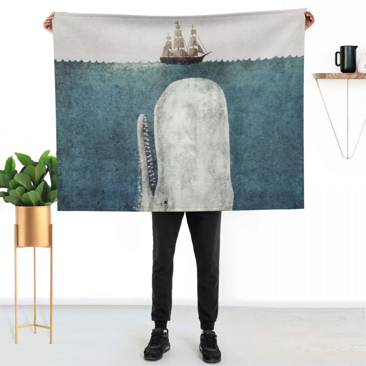 The White Whale Throw Blanket Soft Plaid Blankets For Bed Plaid on the sofa Custom for sofa Bed linens Blankets