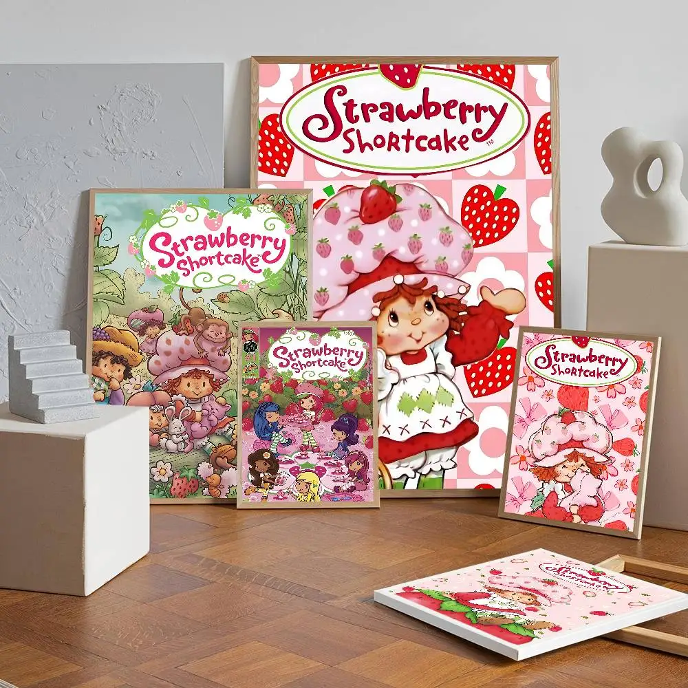 S-Strawberry-shortcake girl Anime Posters Sticky HD Quality Wall Art Retro Posters for Home Room Wall Decor