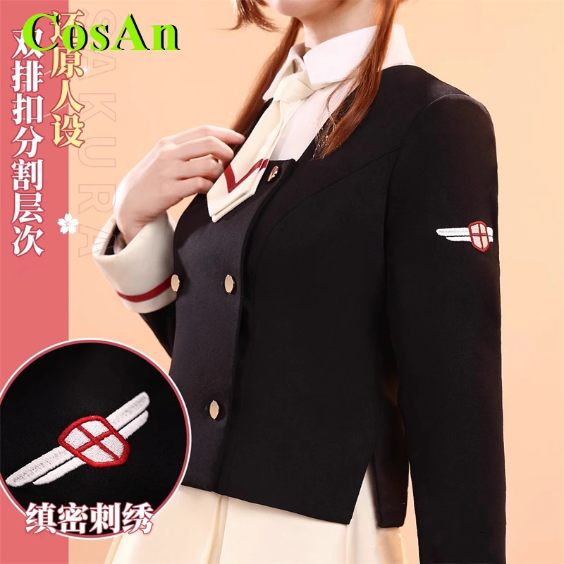 CosAn Anime Cardcaptor Sakura KINOMOTO SAKURA Cosplay Costume CCS Cute Dress Full Set Activity Party Role Play Clothing New