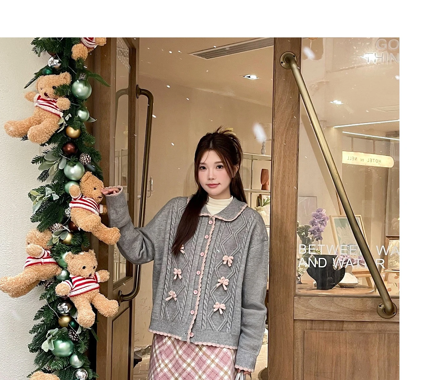 Picture 6: Autumn Winter Large Size Sweet Peter Pan Collar Girl Age-reducing Sweater Korean Long Sleeve Bow Simple Versatile Knitted Top
