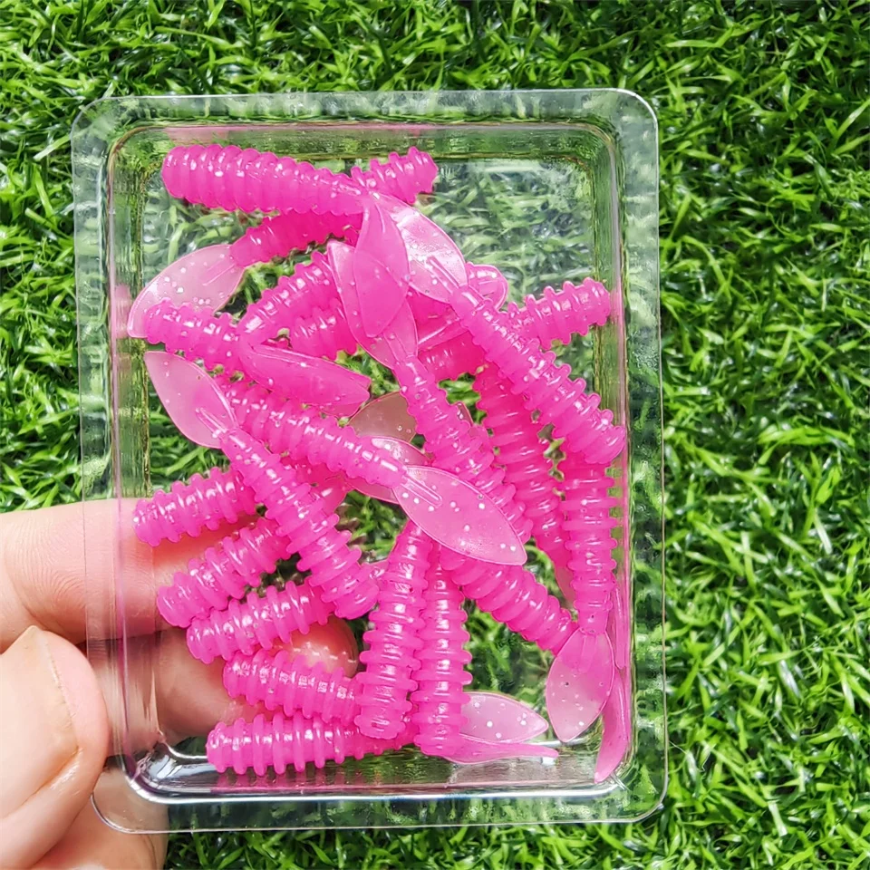 MUKUN 20pcs Wobblers mini Ocean Rock Fishing Soft Lures Rubber Soft Baits 3.5cm Soft Worm Artificial Baits Bass Silicone Fish