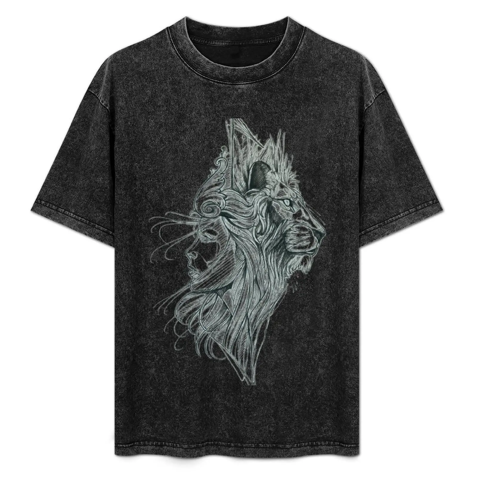 

Lion woman T-Shirt Casual All Match Tee Shirt for Men