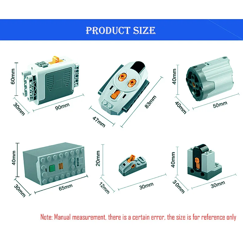 Power functions Motor Technical parts MOC multi tool servo train motor PF 8293 8883 model building blocks