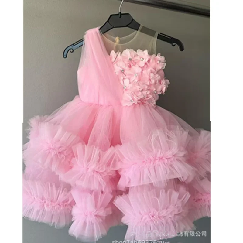 

Children Elegant Host Piano Performance Princess Ball Gown Girls Sweet Birthday Wedding Dress g495