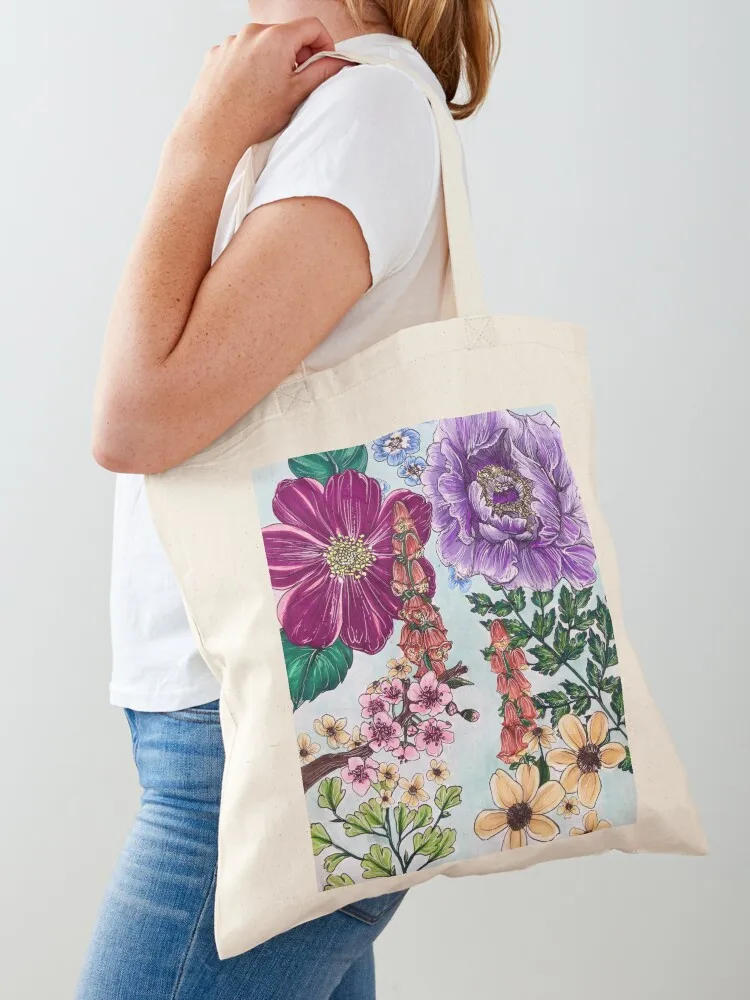 

Blooming Botanical Tote Bag eco bag folding personalized tote bag Canvas Shopper
