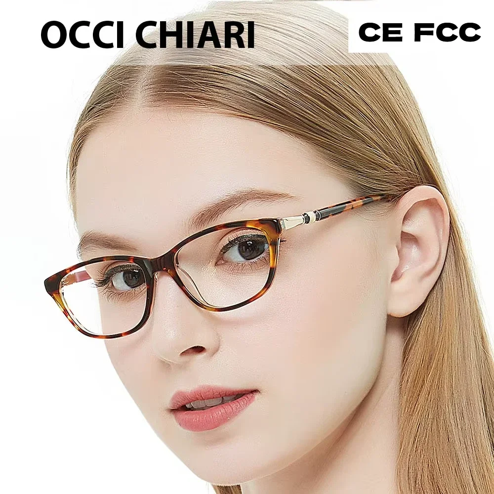 OCCI CHIARI High Quality Italy Designer Metal Decorate Spectacle Frame For Women Optical Frame Glasses HandMade NAI