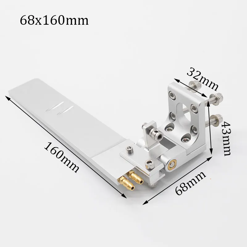 Good Quality CNC Aluminum Alloy Rudder 68 x160mm/68x180mm Rudder with Dual Water Pickup For 23-26cc Gas Engine RC Boat