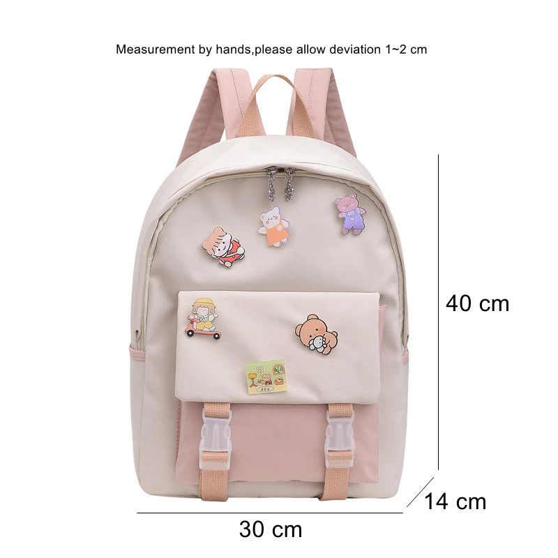 Sac à dos en nylon de dessin animé pour femme, cartable universitaire étanche, haute capacité, sacs d'école de voyage, ordinateur portable pour fille, femme, nouveau