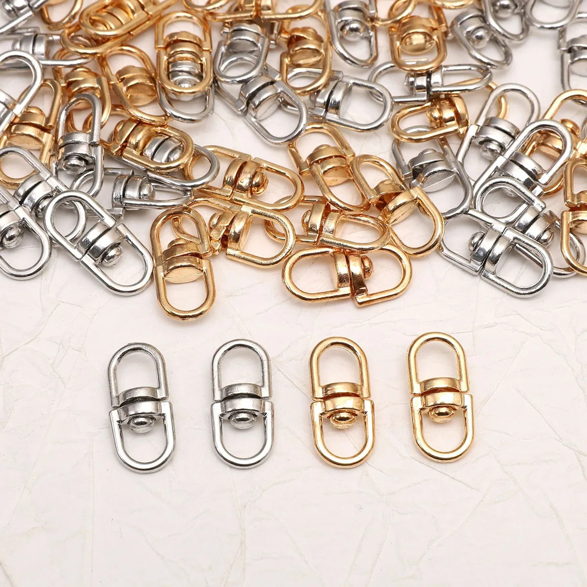100Pcs Rotatable Figure of 8 Clasp Keychain Accessories Universal Rotation Keychain Accessories Clasp Pendant DIY Accessories