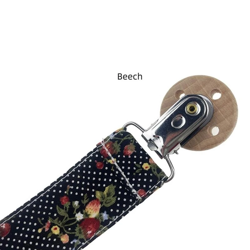 J15U Del Bambino Ciuccio Catena Clip Cura Massaggiagengive Succhietto Titolare Catena Cotone Clip Legno FAI DA TE