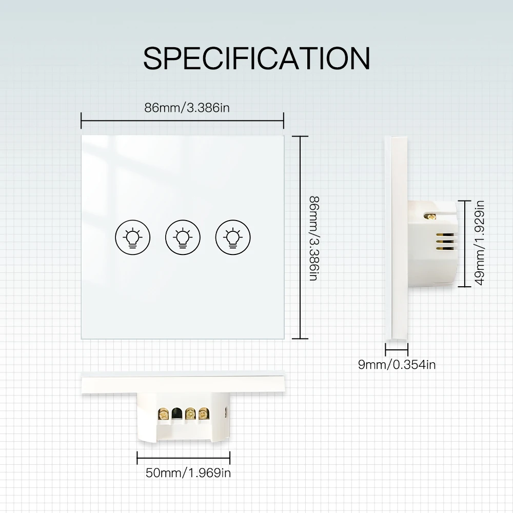 Tuya WiFi multigrupo interruptor de atenuación de luz inteligente 1/2/3 Gang Panel UE aplicación Smart Life Control de atenuación para Alexa Google Voice