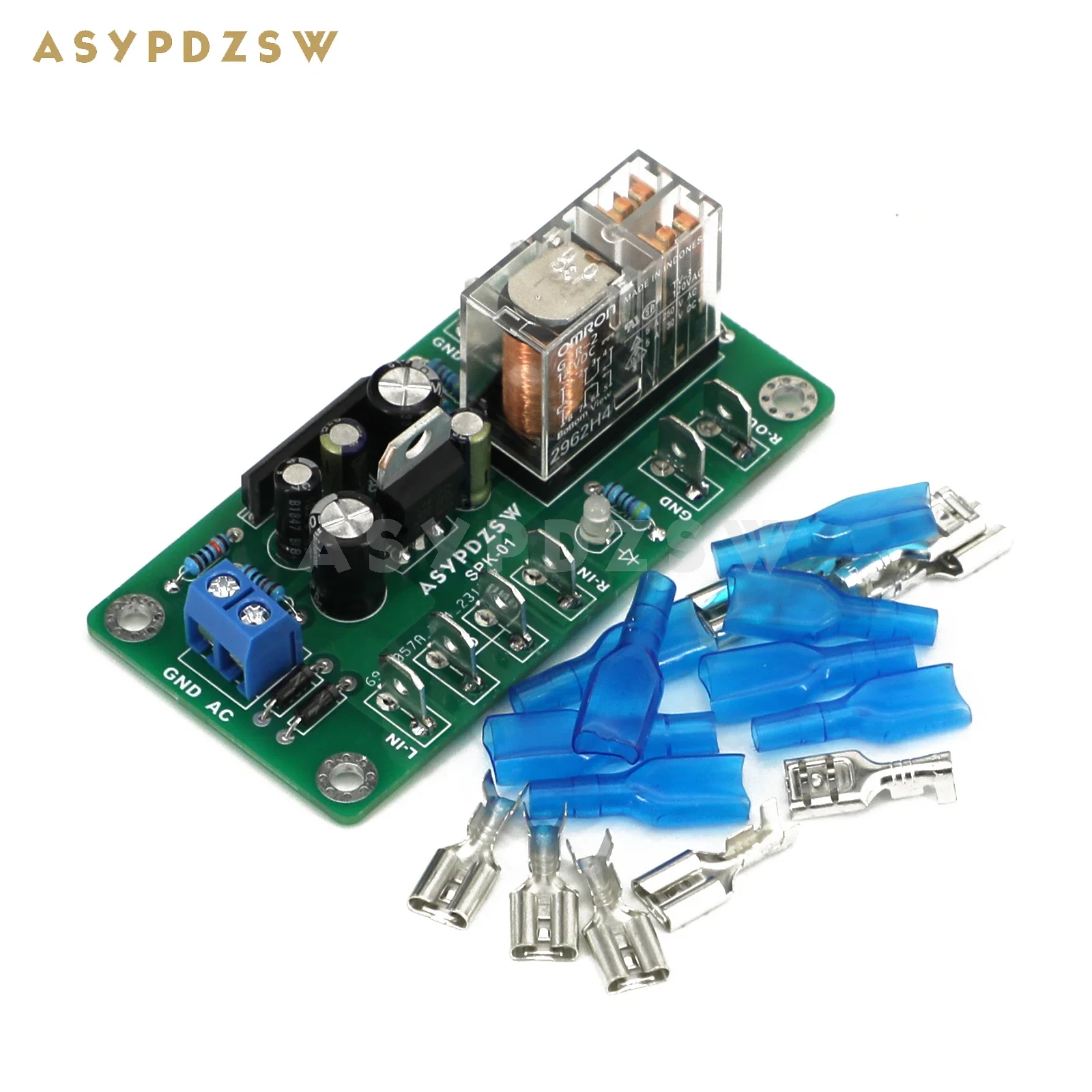 ASYPDZSW Mini Amplificador Estéreo, DIY Speaker Protection Kit, placa acabada, pode ser AC ou DC 12V IN, SPK-01