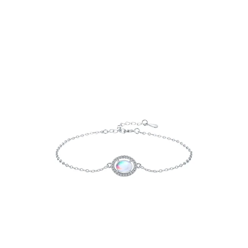 

Dawn's Jewel S925 Sterling Silver Moonstone Light Luxury Niche Design Bracelet Women's European And American Fashion Jewelry