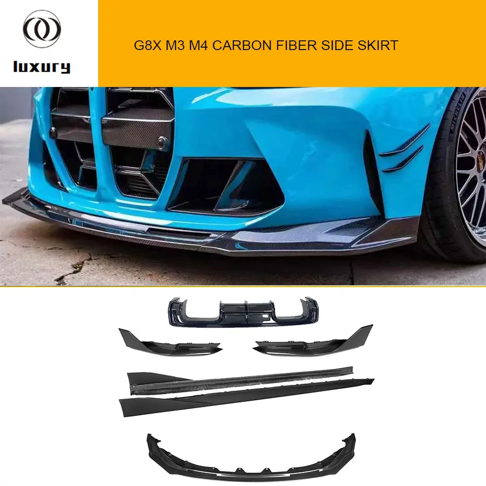 

Обвес из сухого углеродного волокна, передний бампер, разделитель для подбородка, боковой удлинитель, задний диффузор, v-образный стиль для BMW G80 G81 G82 G83 M3 M4
