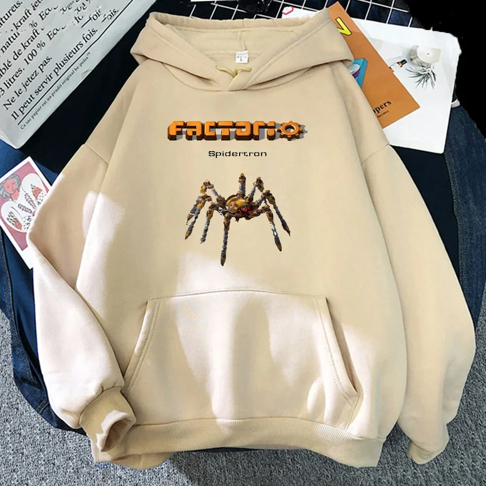 Factorio Cartoon Hoodie with Pocket Retro Sweatshirt Long-sleeved  Oversize Clothing Moletom Simplicity Women/men Pullovers Tops