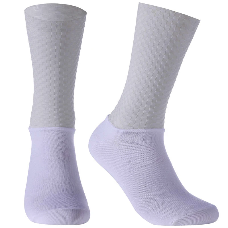 Anti Slip Silicone Summer Aero Socks Whiteline Cycling Socks Men Bicycle Sport Running Bike Socks Calcetines