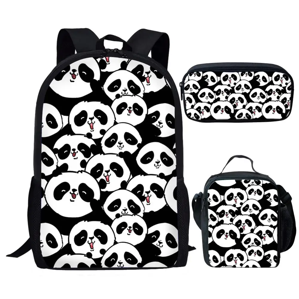 

Cute Panda Printing Kids Backpack Student School Bag Sets 3pcs/set Children Schoolbag Junior Primary Child Book Bag Bagpacks