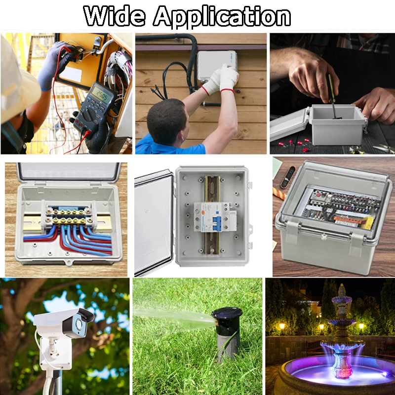 Waterproof Buckle Project Box ABS Plastic Electric Control Hinged Shell Wire Connection Cable Clasp Junction Box Instrument Case