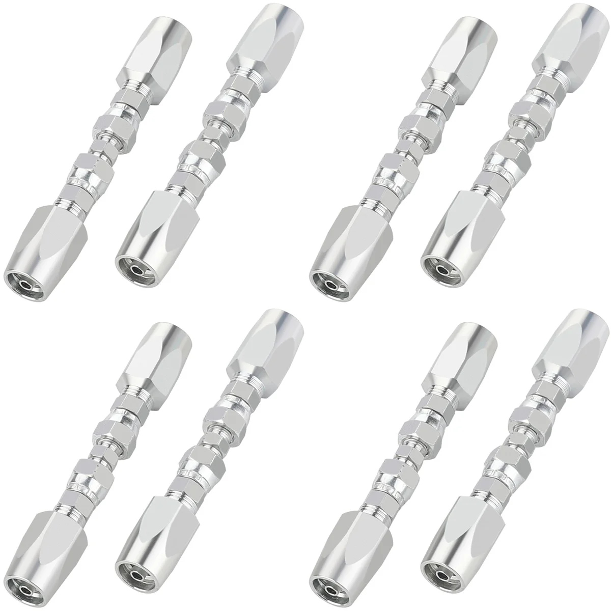 8個の油圧ホース修理キット、再利用可能、2線式再利用可能油圧修理継手1/4インチ