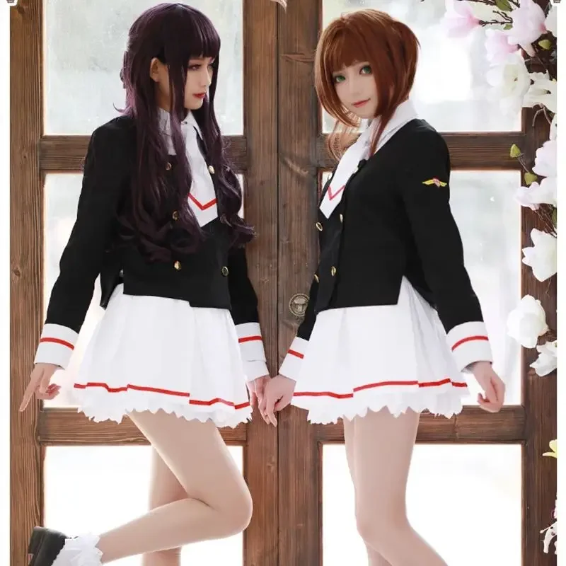 

Anime Sakura Cosplay Costume Sakura Kinomoto Cosplay Clothes Daidouji Tomoyo School Uniform for Halloween Carnival Party