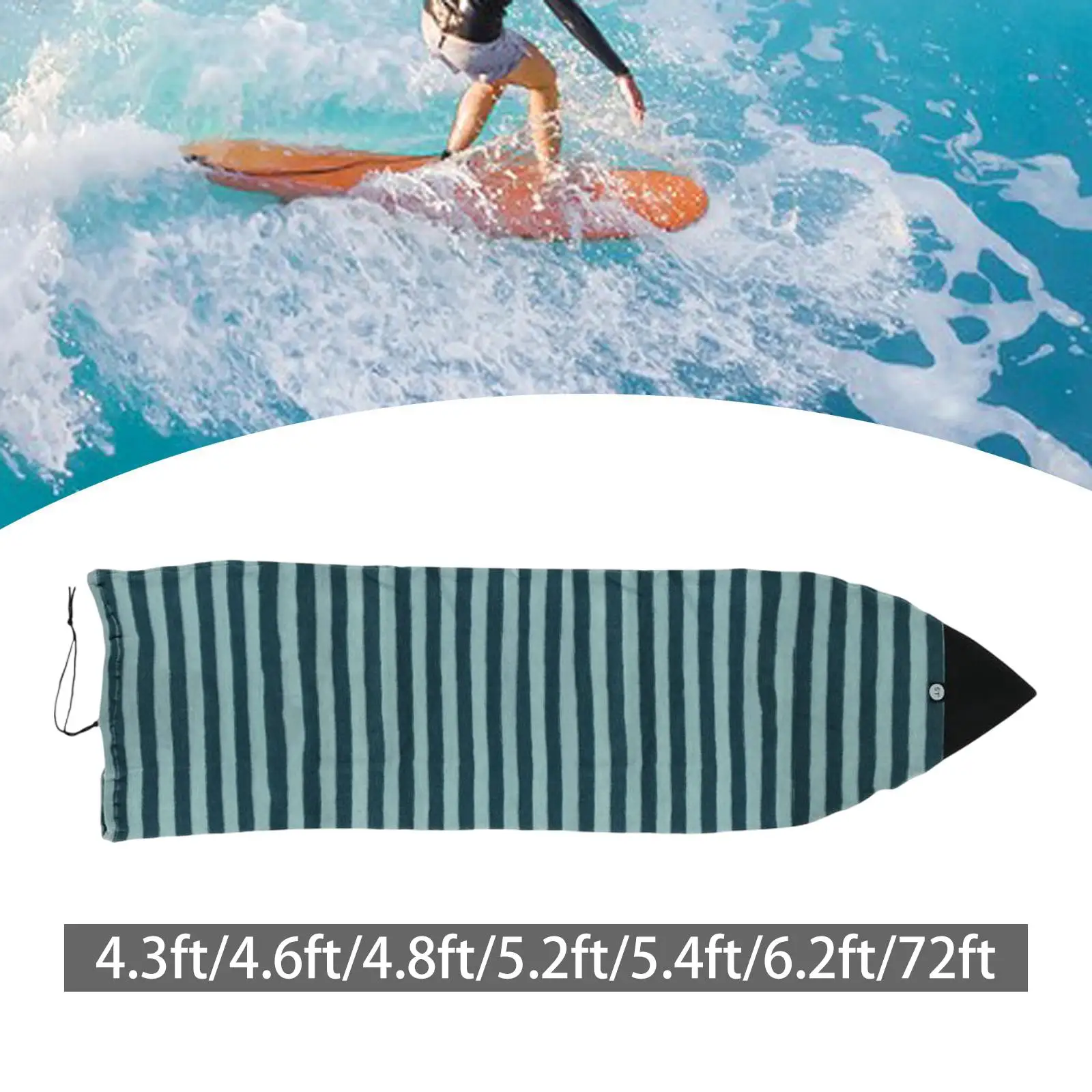 Surfboard Sock Cover Machine Washable for Men Women Foldable Stretchy Sleeve