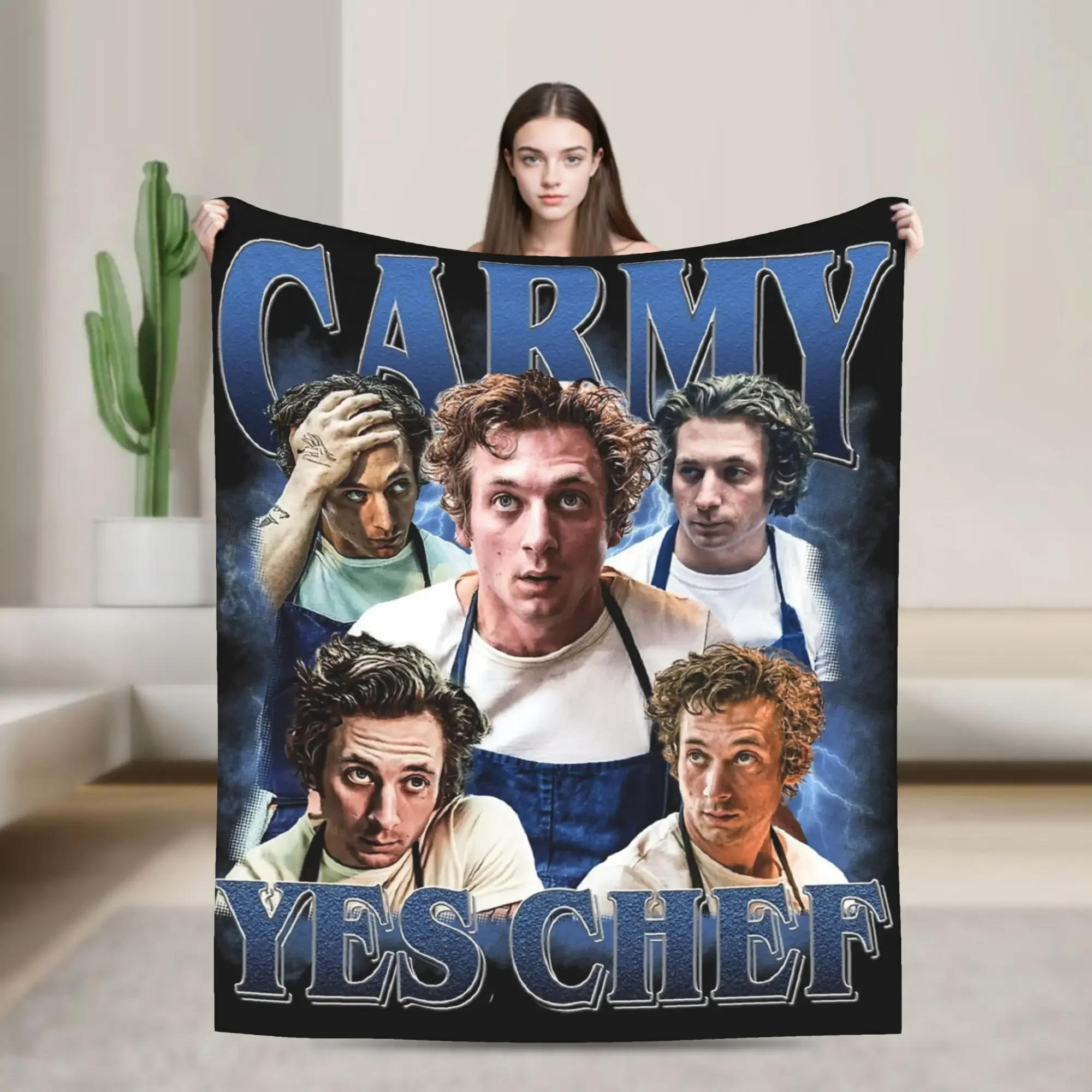 

Carmy Yes Chief Jeremy Allen White The Bear TV Show Fleece Blanket Soft Warm Throw for Sofa Bed Office