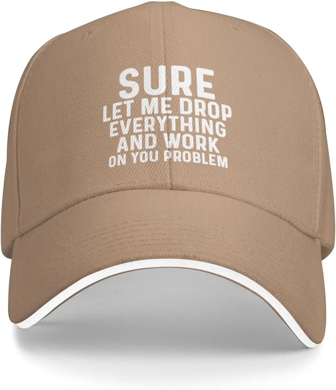 Sure Let Me Drop Everything and Works On You Problem Hat for Men Dad Hats with Design Caps